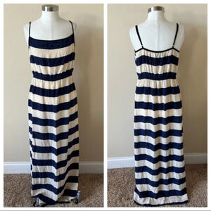 Barney’s New York strappy striped maxi blouson dress 5197